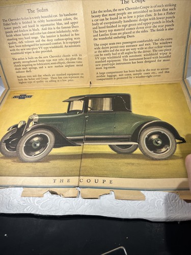 Chevrolet 1925 original vintage el sedán y el cupé publicidad desplegable - Imagen 6 de 10