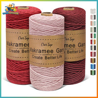 Makramee Garn 3Er Set 3Mm X 100M FüR Diy Handwerk Dekoration HäNgepflanze