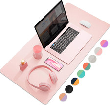Dual-Sided Desk Pad Protector, Desk Mat with Non-Slip - Waterproof PU Leather Of