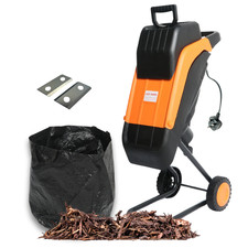 Electric Garden Shredder 2500w Leaf & Wood Chipper Mulcher 50L Bag 45mm Cutting