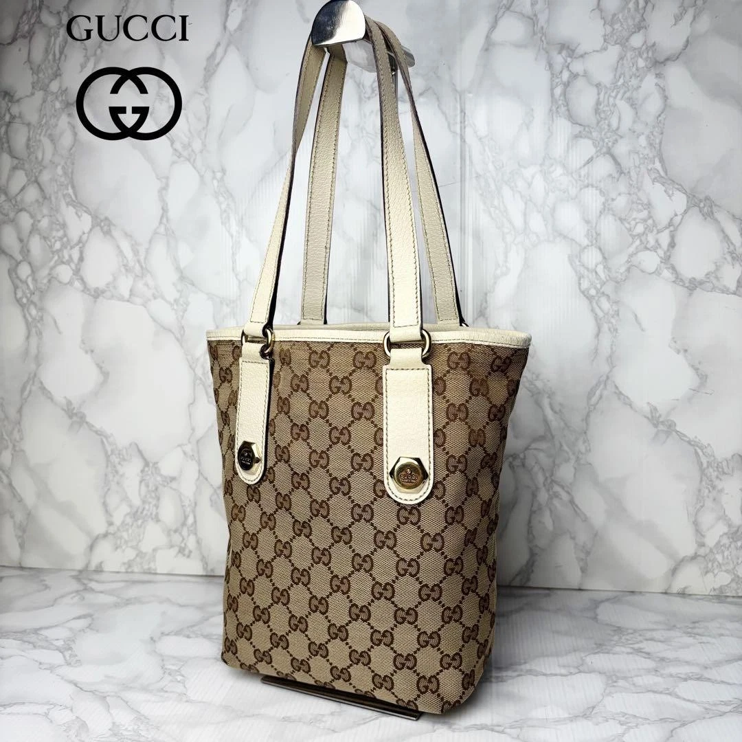 Gucci 01 sac fourre tout sac à main Gg toile N1 m2_0406