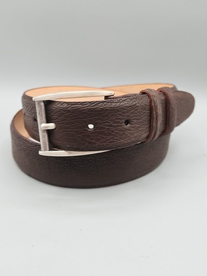 #ad Crescent Leather Brown Genuine Imported Shark Belt Size 36 1.5quot; $129.95