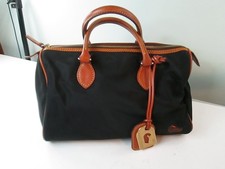 Dooney Bourke Black Nylon Satchel Handbag Pink Liner, EUC