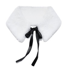 Faux Fur Collar Scarf Womens Faux Fur Neck Warmer White