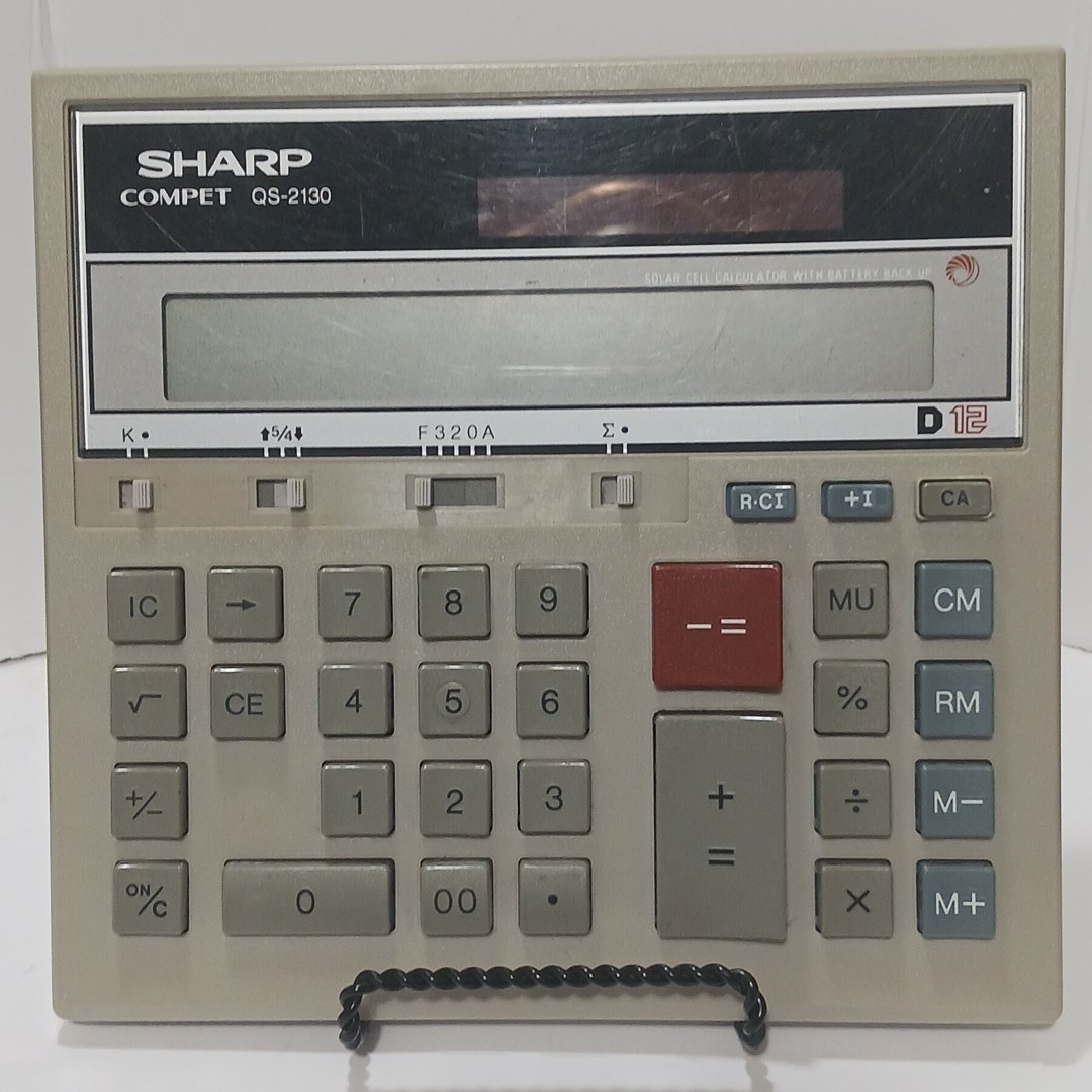 Sharp Compet QS-2130 12-Digit Desktop Solar Cell Calculator ***DISPLAY FLAWS***