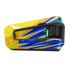 For Cardo Packtalk Edge Device Protection Decal Sticker 1pc Yellow Blue Pulse