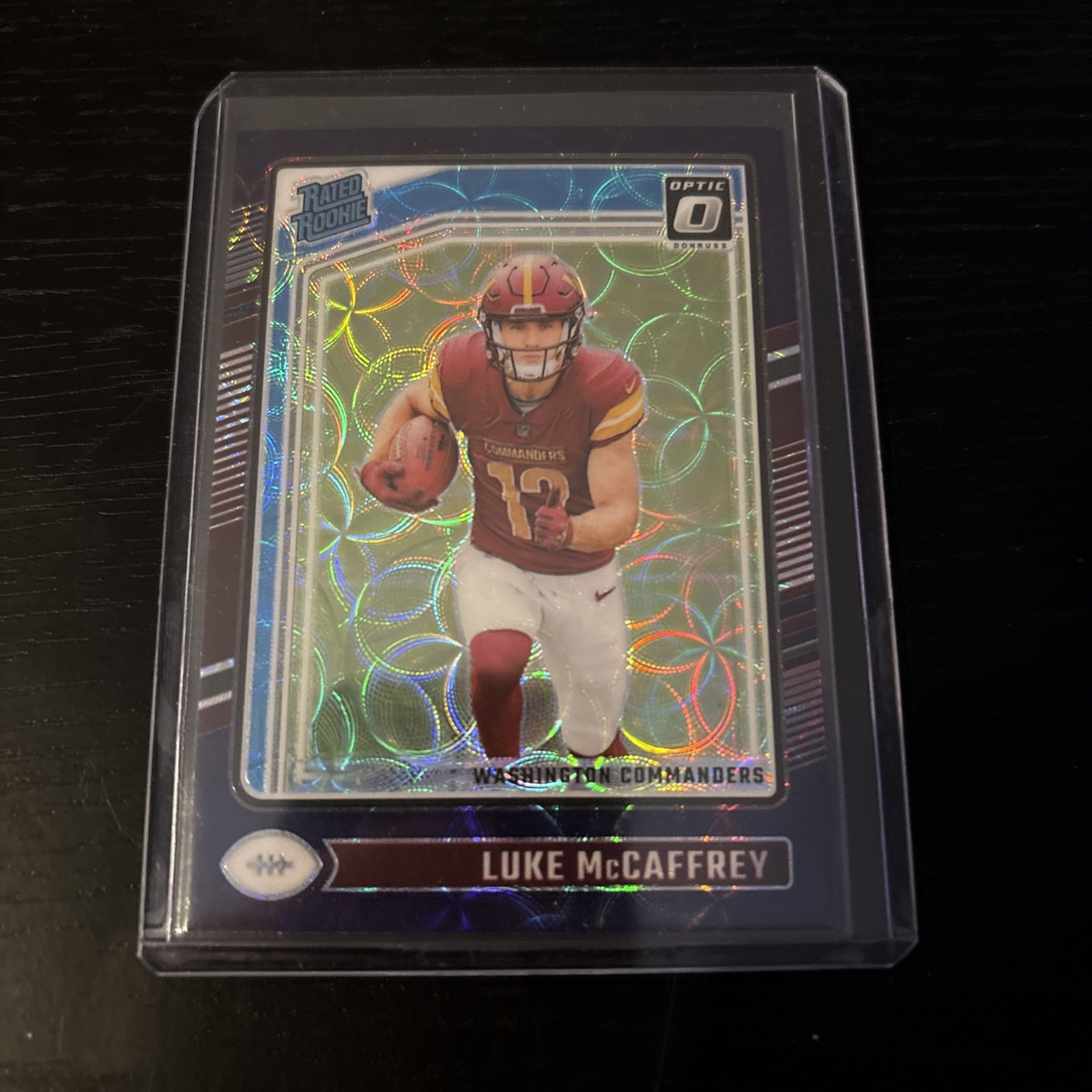 2024 Panini Donruss Optic - Rated Rookie Luke McCaffrey #268 Purple Scope Prizm