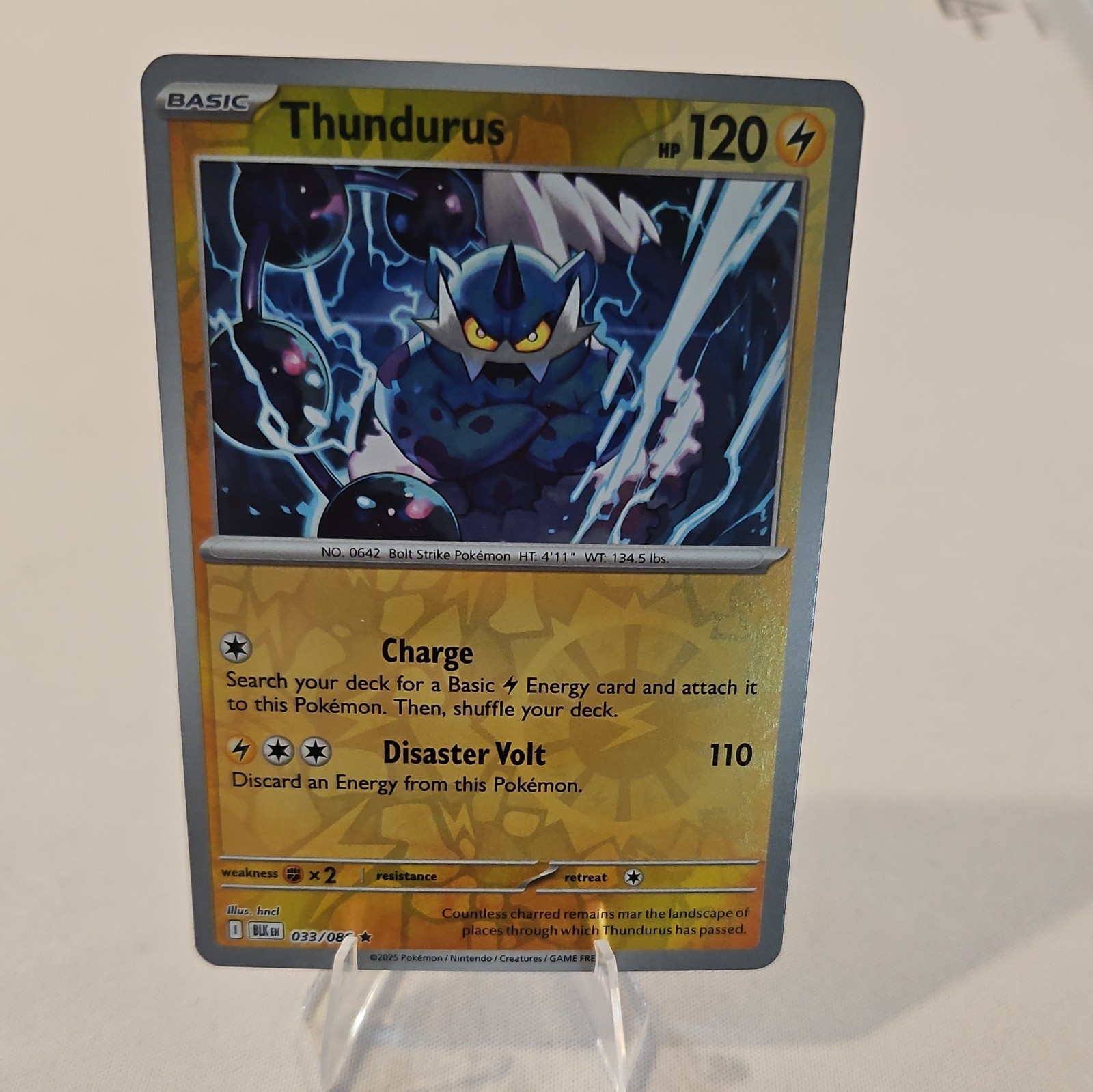 Thundurus 033/086 Reverse Holo Rare Black Bolt Pokemon TCG NM