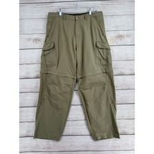 REI Convertible Cargo Pants Mens 36x32 Khaki Green Beige Hiking Outdoor