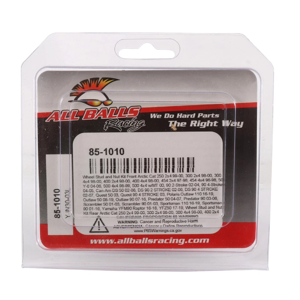 All Balls Wheel Stud and Nut Kit 85-1010 for Arctic Cat 90 Y-12 Youth 4T 04 05 Foto 4 de 4