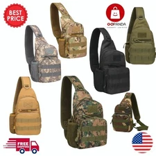 Mens Backpack Tactical Sling Shoulder Bag Molle Travel Chest Pack Outdoor Hiking