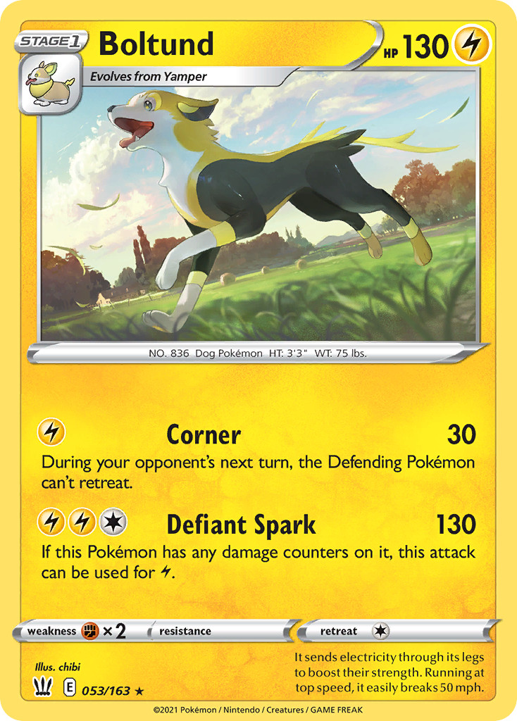 Boltund 053/163 Battle Styles Rare Pokemon NM/M