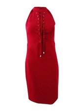 Guess Women's Lace-Up Front Bodycon Dress (0, Burgundy) 888807684605