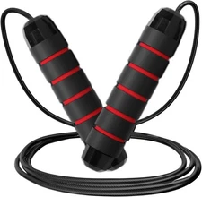 Adjustable Jump Rope for Fitness Cardio Workout with Foam Handles Kids Adults