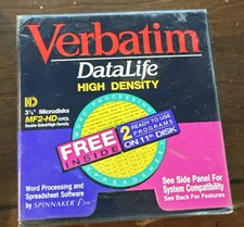 Verbatim Datalife MF2 HD 3.5 IBM Diskettes FloppyDisks Factory Sealed 10 Pk -B1a