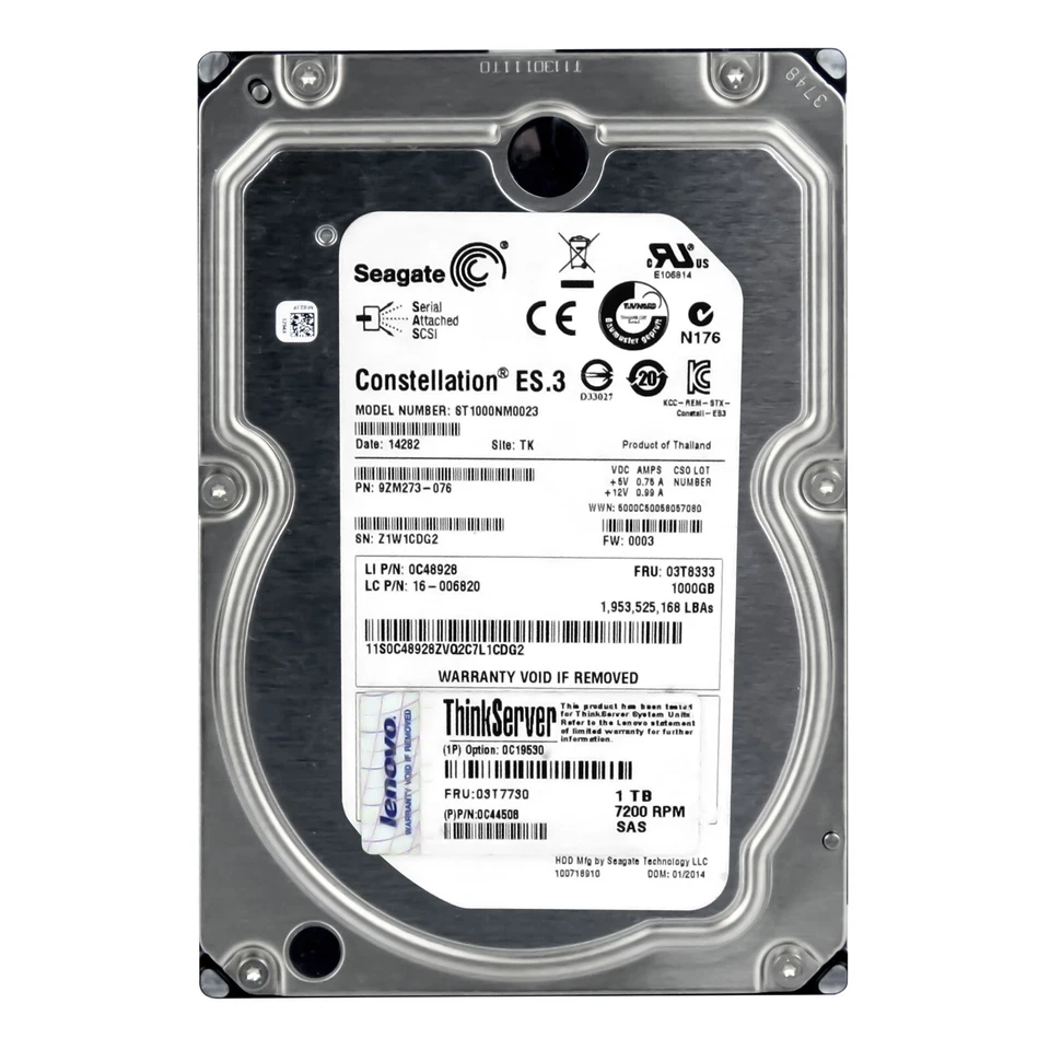 Hard Drive Lenovo 03T7730 0C44508 ST1000NM0023 1TB 7.2K 128MB SAS-2 3.5'' - Image 3 of 3