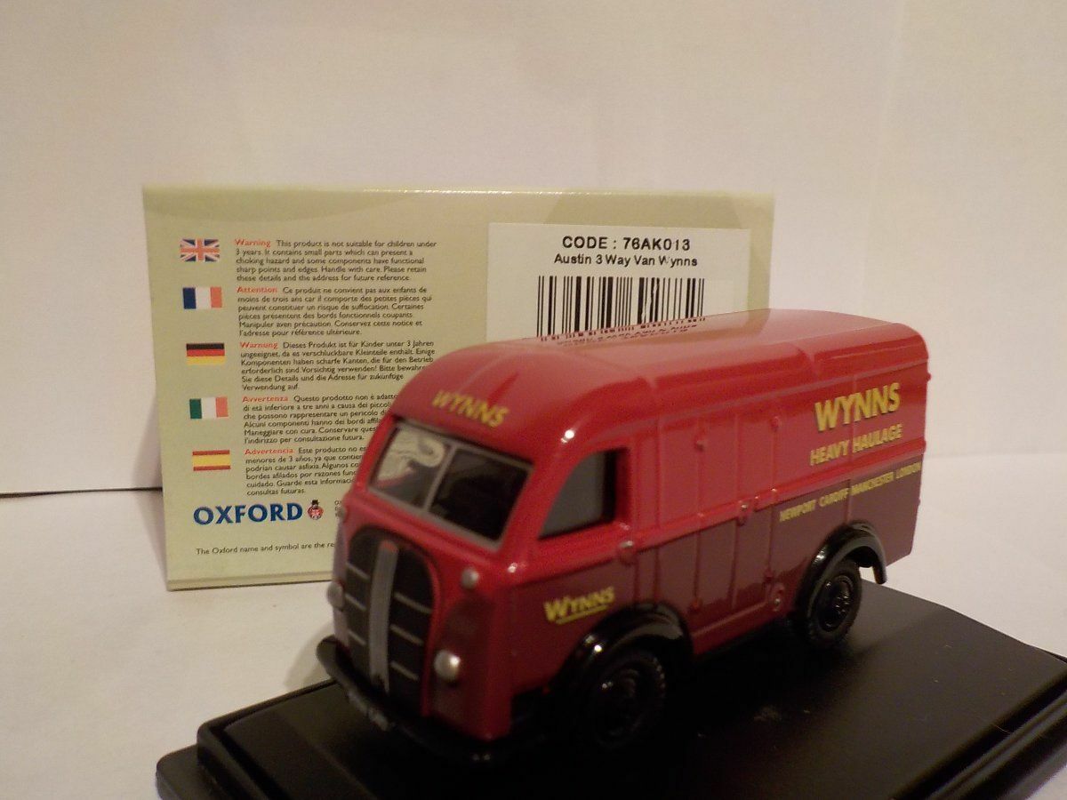 Model Cars. Austin 3 way van, Wynn's, Oxford Diecast 1/76 New