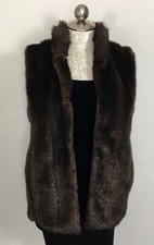 Donna Solyer's Fa, Brown, Size: Small Thick Feux Fur Vest Faux Fur