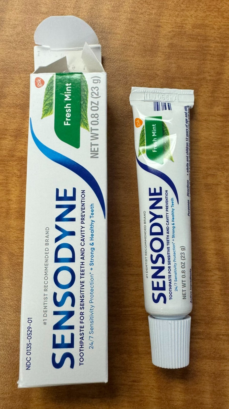 12 Pack of Sensodyne Fresh Mint Toothpaste 0.8oz Travel Size For Sensitive Teeth