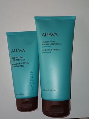 NEW Ahava 3.4oz Hydration Cream Mask & 6.8oz Deadsea Water Mineral Shower Gel