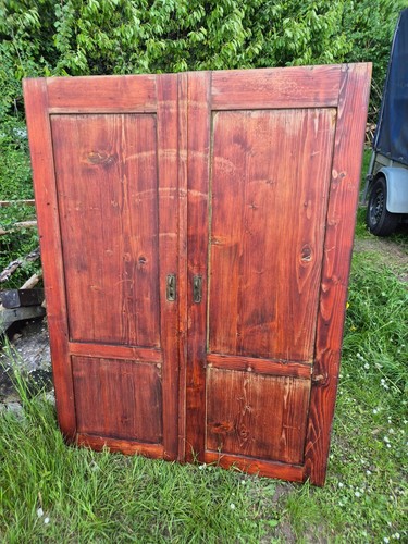 2 alte Türe Schranktüre von antik Barock Schrank zusammen 111,5 cm x 147,5 cm - Bild 3 von 11