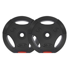 Signature Fitness Standard 20 Pound Coded Olympic Weight Plate, Black Set of 2 