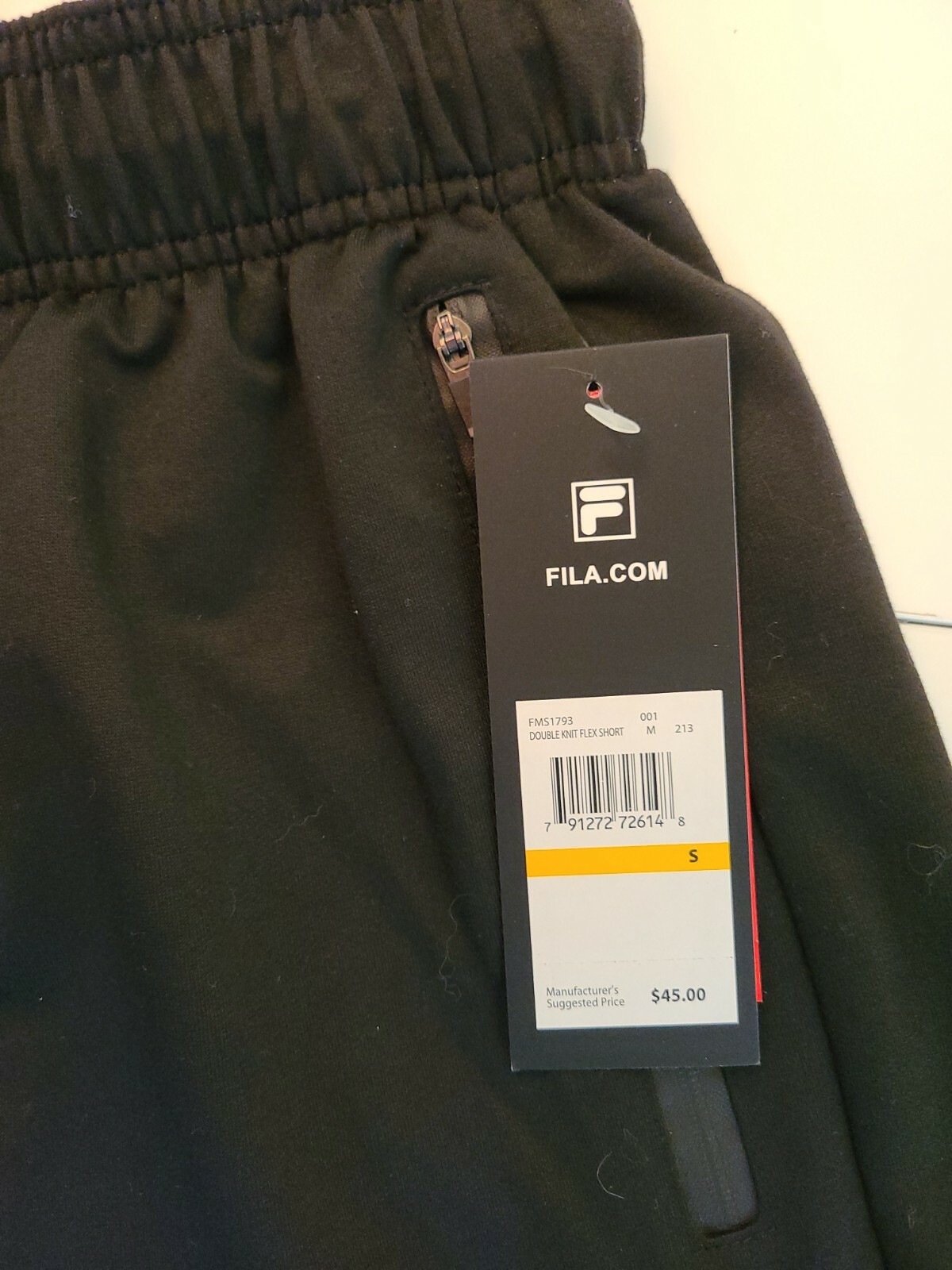 Fila pantaloncino uomo piccolo nero doppia maglia flex nuovo con etichetta