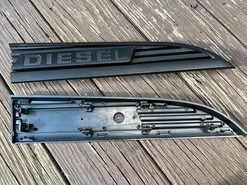 NEW 2011 - 2016 FORD F250 F350 SUPERDUTY FENDER EMBLEMS w DIESEL BLACK / BLACK - Picture 3 of 4