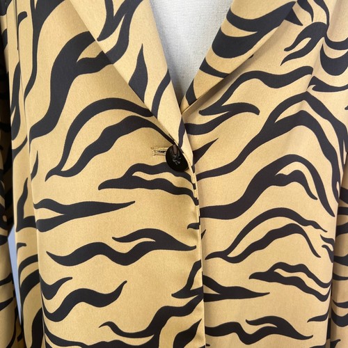 Scotch & Soda Amsterdam Tiger Stripe Blazer Satin Oversized Women's Size Medium - Picture 2 of 14