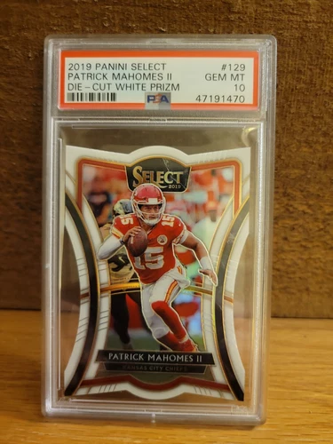2019 Panini Select Patrick Mahomes II Die-Cut White Prizm 13/35 Low Pop PSA 10
