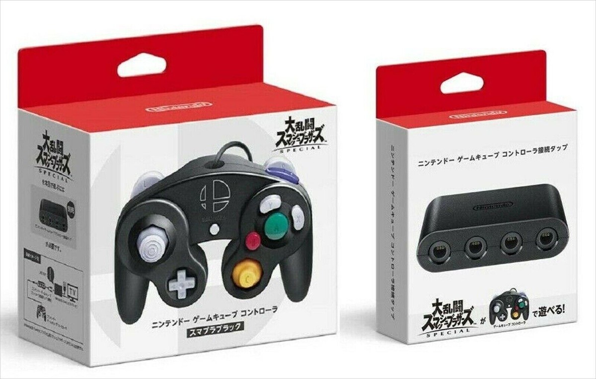 Nintendo Gamecube Controller Super Smash Bros & Switch Adapter Set