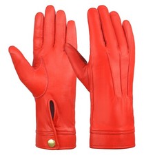 Marching Gloves Band Gauntlet Short cuffs Gloves 100% Leather With Golden Snap