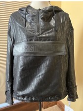 New Christian Dior Women's Jacket Anorak Black Technical Taffeta Oblique S