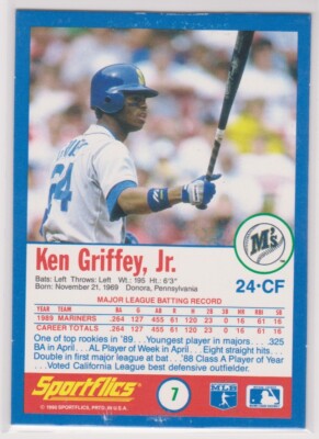 1990 KEN GRIFFEY JR. - SPORTFLICS Baseball Card # 7
