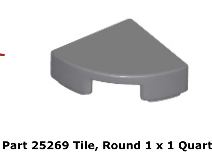 Lego 1x 25269 Dark Bluish Gray Tile, Round 1 x 1 Quarter 75290 | eBay