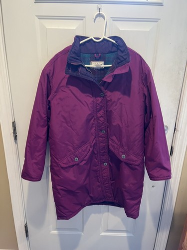 LL Bean Women's Full Zip Jacket Coat Purple vintage Large made in USA - Picture 7 of 10