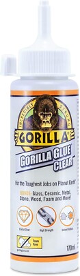 Gorilla Glue Clear - 170ml Alleskleber für Holz, Stein, Metall, Keramik,Glas uvm