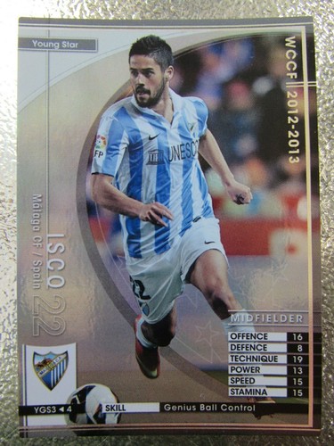 MALAGA WCCF SOCCER CARDS SPAIN LA LIGA ISCO (REAL MADRID), JOAQUIN SANCHEZ - Picture 2 of 3
