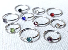 1pc Bendable Steel CZ Gem Nose Hoop / Cartilage Ring Rook Daith Helix Tragus 