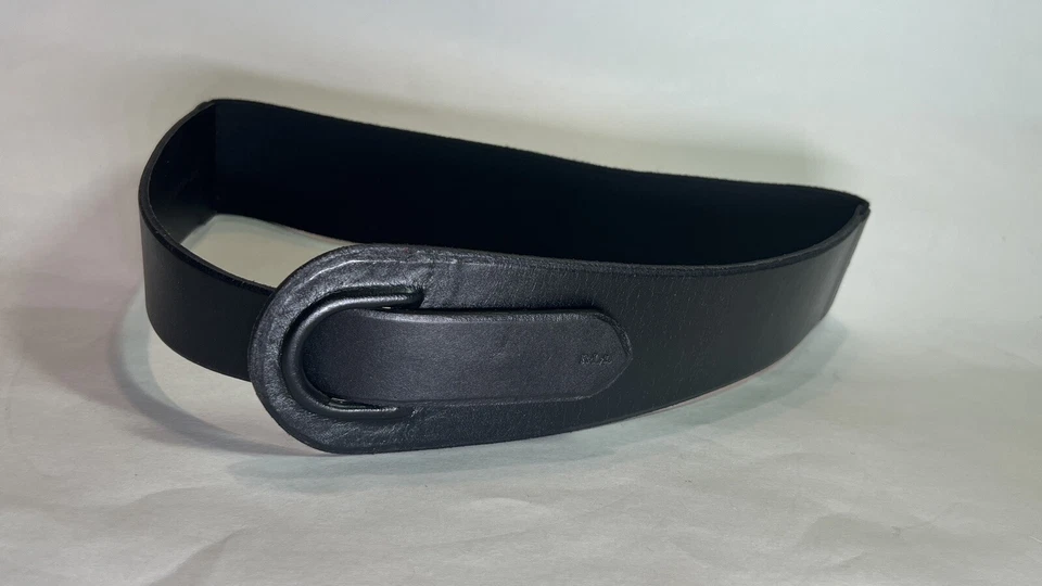 Cinturón Lauren Ralph Lauren Cuero De Colección Negro Grueso Hebilla Ancha Pequeño RLL Elástico Foto 2 de 4