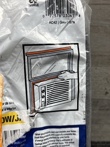 New 1-1/4 In. X 1-1/4 In. X 42 In. Grey Air Conditioner Weatherseal - Picture 3 of 5