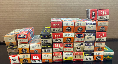 Lot of 33 Vintage Electron Tubes | 5B8 5BE8 5BK7A 5BR8 5BQ7A 5BT8 5BW8 5BZ7