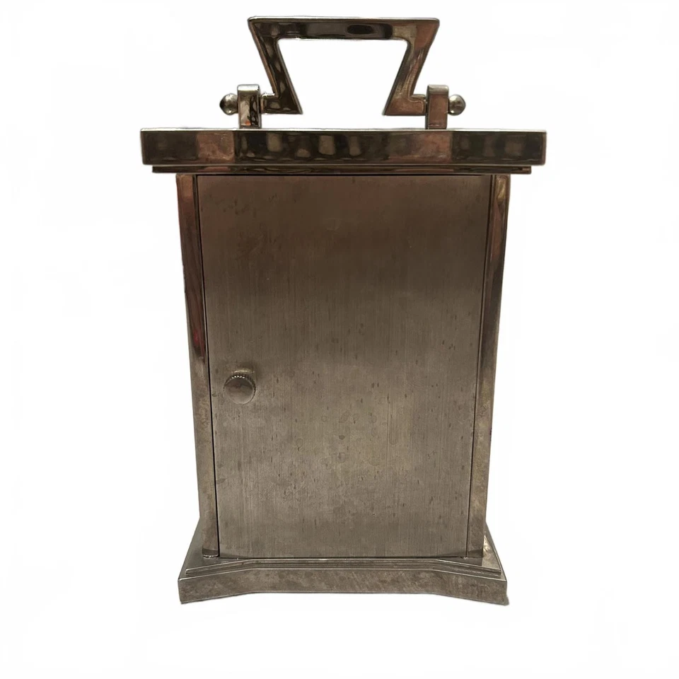 Reloj de mesa o sobremesa cuadrado tradicional plateado Movado vintage Foto 3 de 4