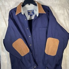 Vintage Woolrich Men s XL Workwear Shirt / Coat. Wool Suede Collar Patches