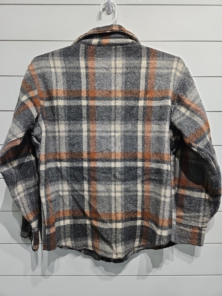 Vtg Bemidji Woolen Mills USA Plaid 100% Wool Shacket Coat