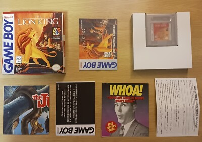 The Lion King (Nintendo Game Boy, 1995) CIB!! Tested & Works!!