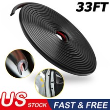 33ft Car Door Trim Edge Strip Lock Guard Moulding Rubber Seal Protector Black Us