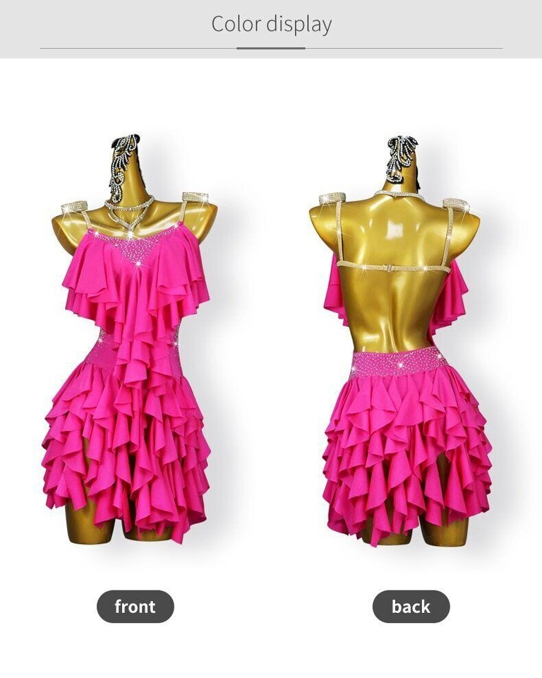 Vestido de competición de danza latina 2023 para mujer talla grande