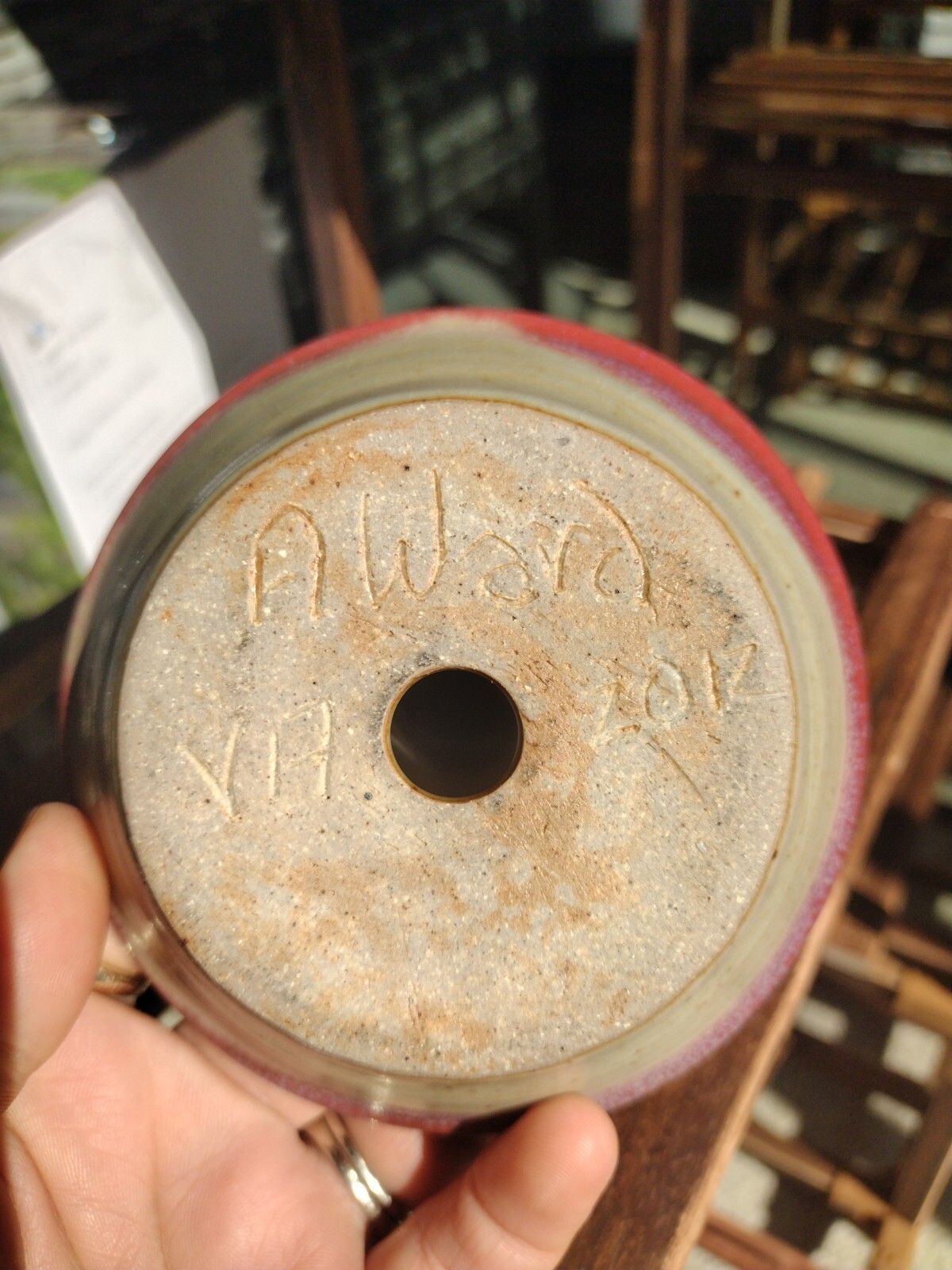 Handmade and Signed Ceramic  Ring Catch - image 3