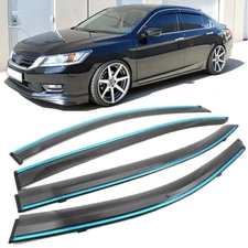 For 2013-2017 Honda Accord Chrome Trim Window Visors Vent Rain Guards Deflector